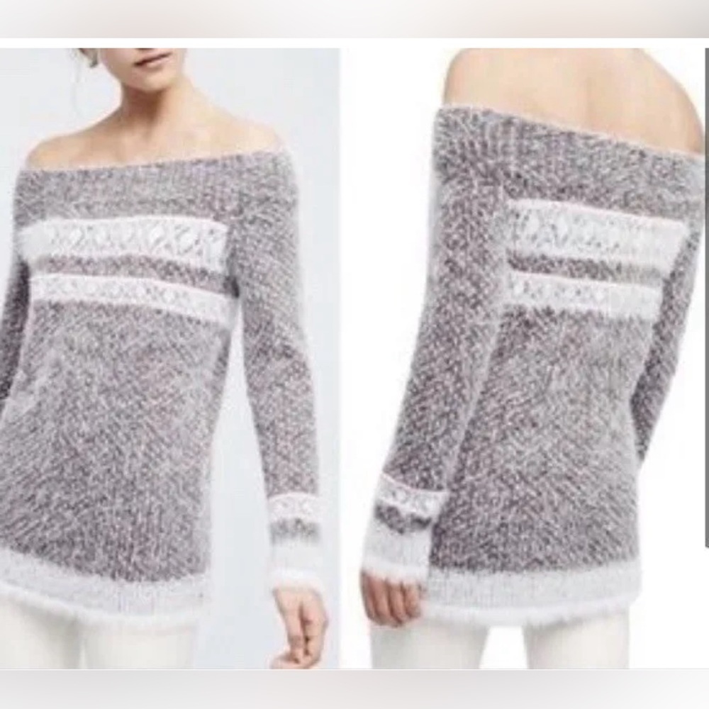 Anthropologie Sleeping On Snow FAROE Soft Fair Isle  Wool Sweater Size Large